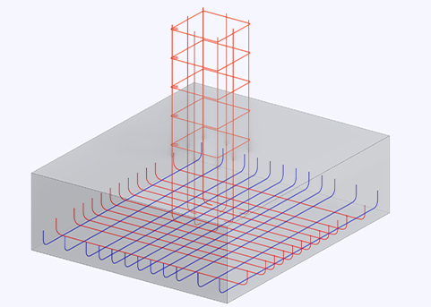 Image d’une fondation en béton avec détail des armatures pour améliorer la répartition des charges