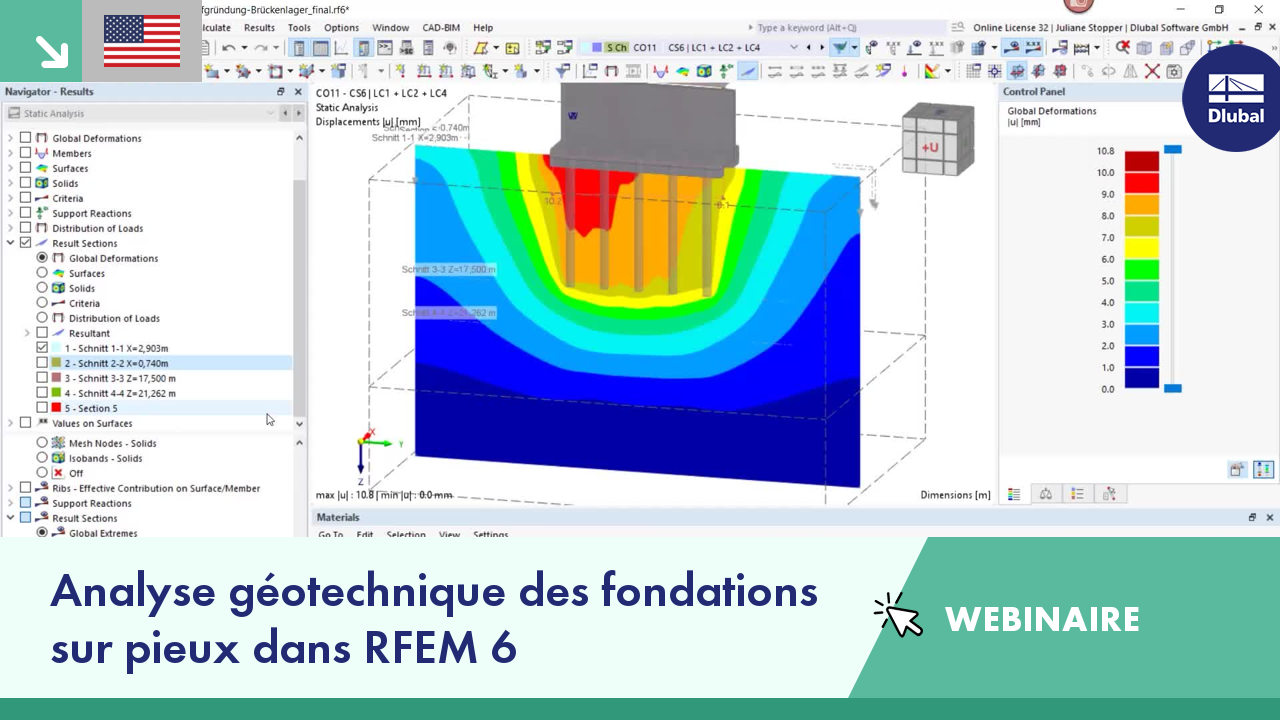 Webinaire d'analyse géotechnique sur les fondations sur pieux avec le logiciel RFEM 6.