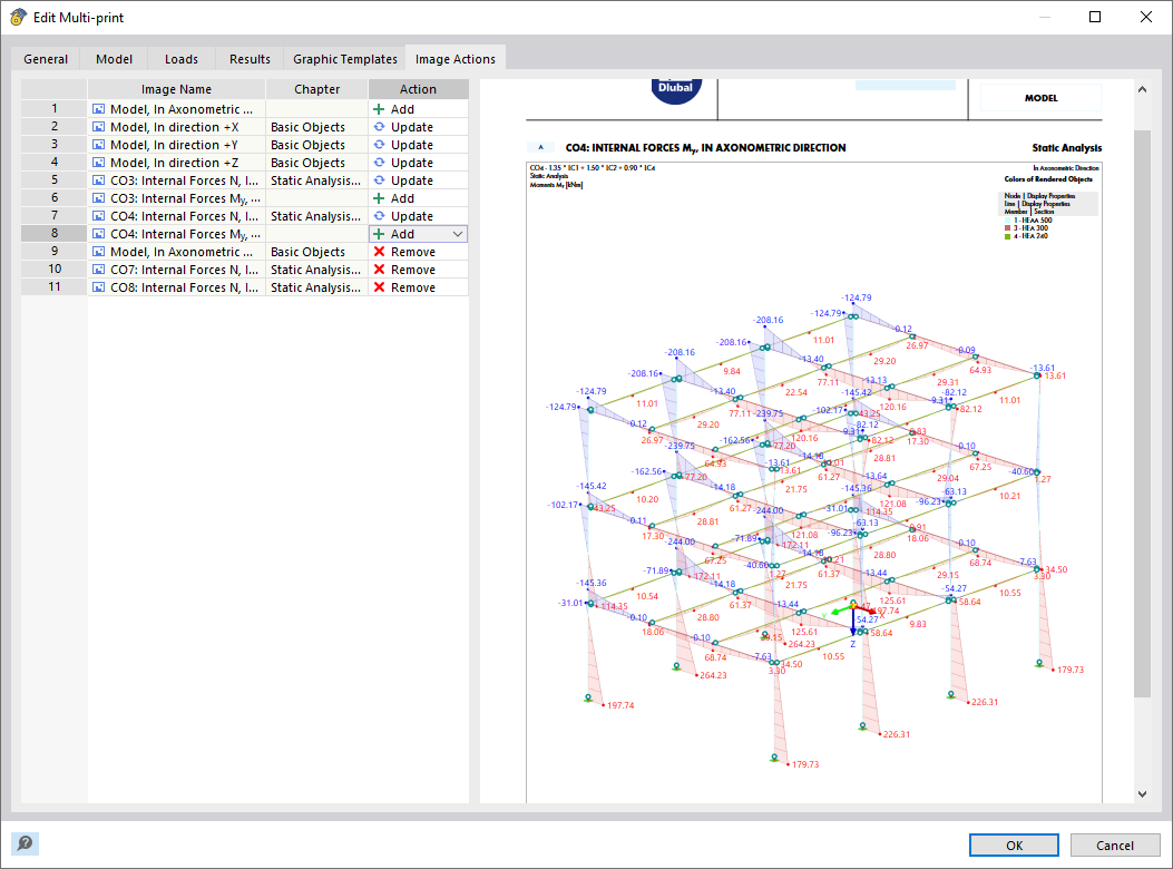 Vue d'ensemble des options pour les actions d'image