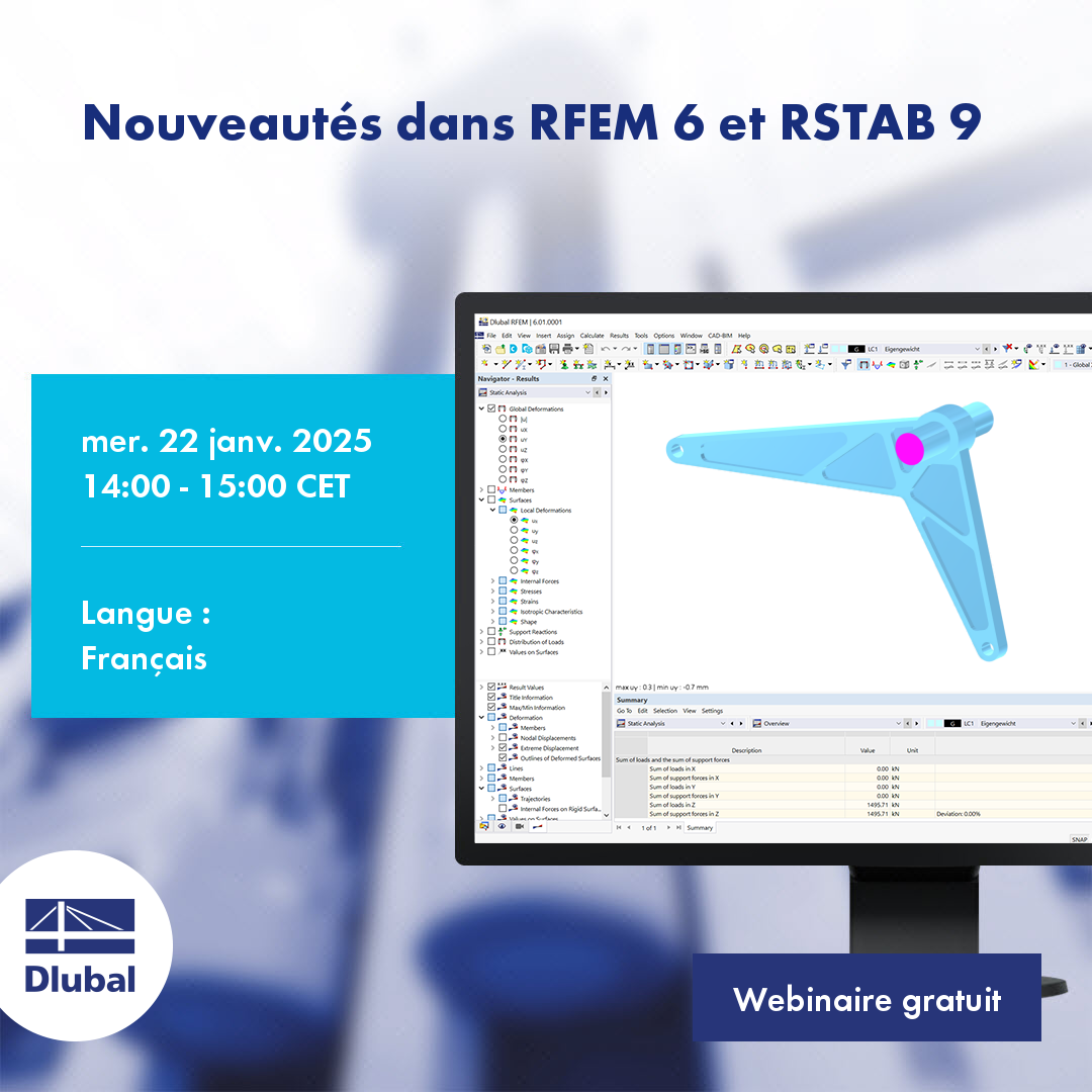 Nouveautés dans RFEM 6 et RSTAB 9