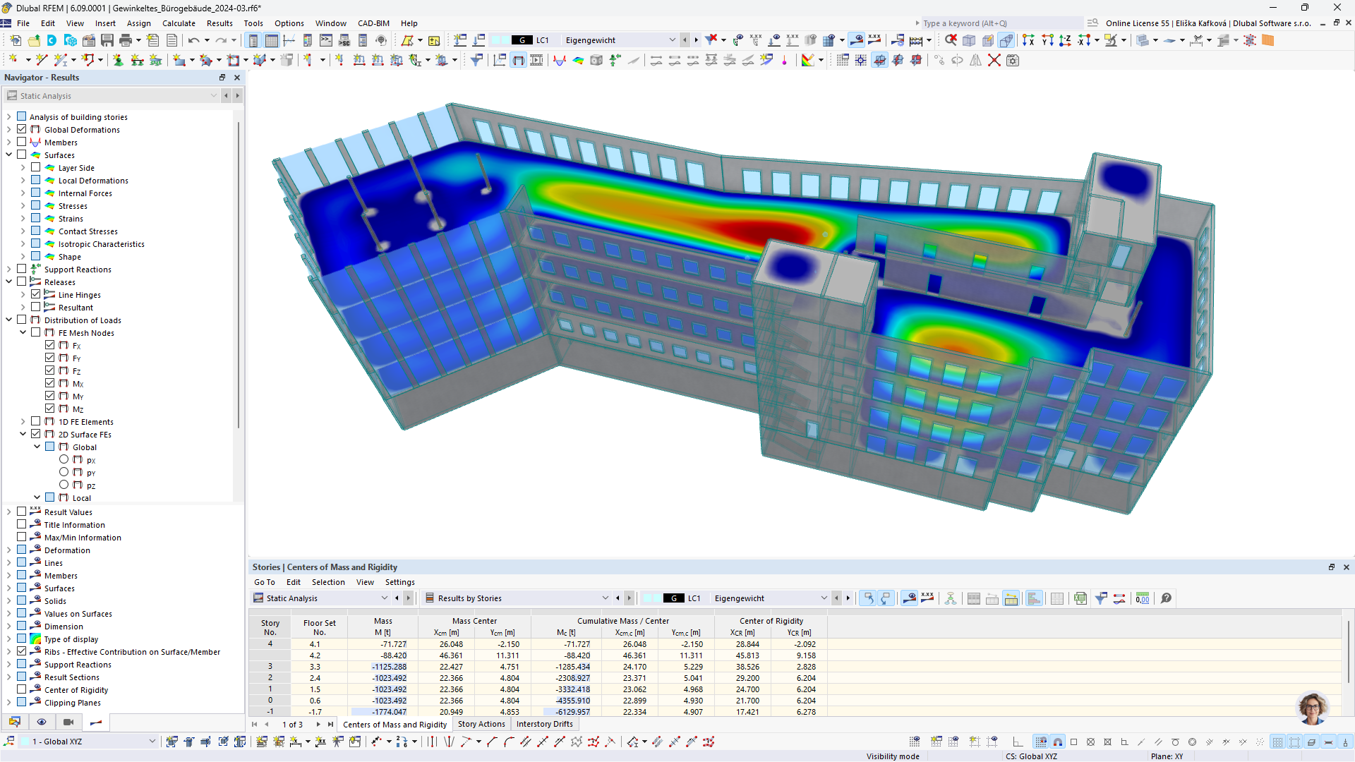 Déformations globales du bâtiment | Module complémentaire Modélisation de bâtiments