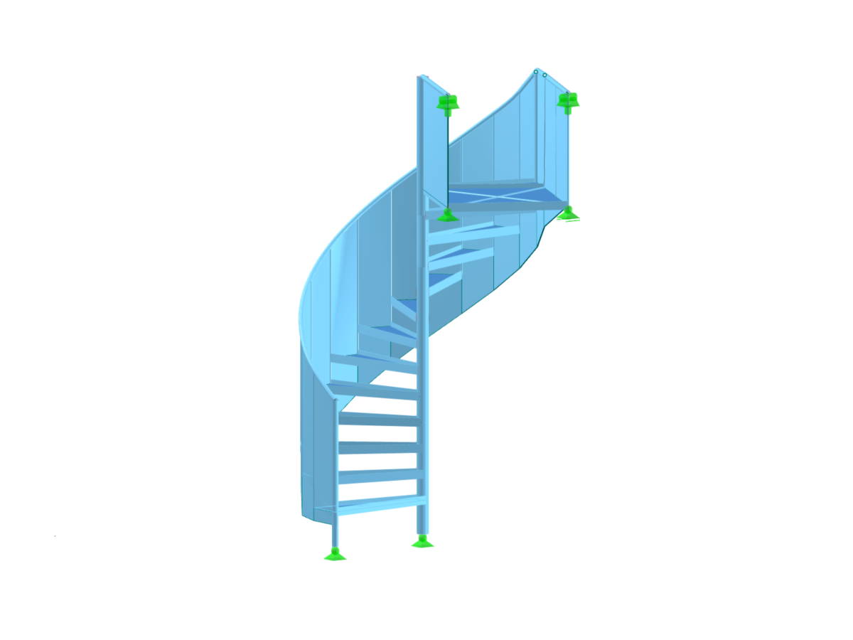 Modèle 005508 | Escalier hélicoïdal en acier dans RFEM 6