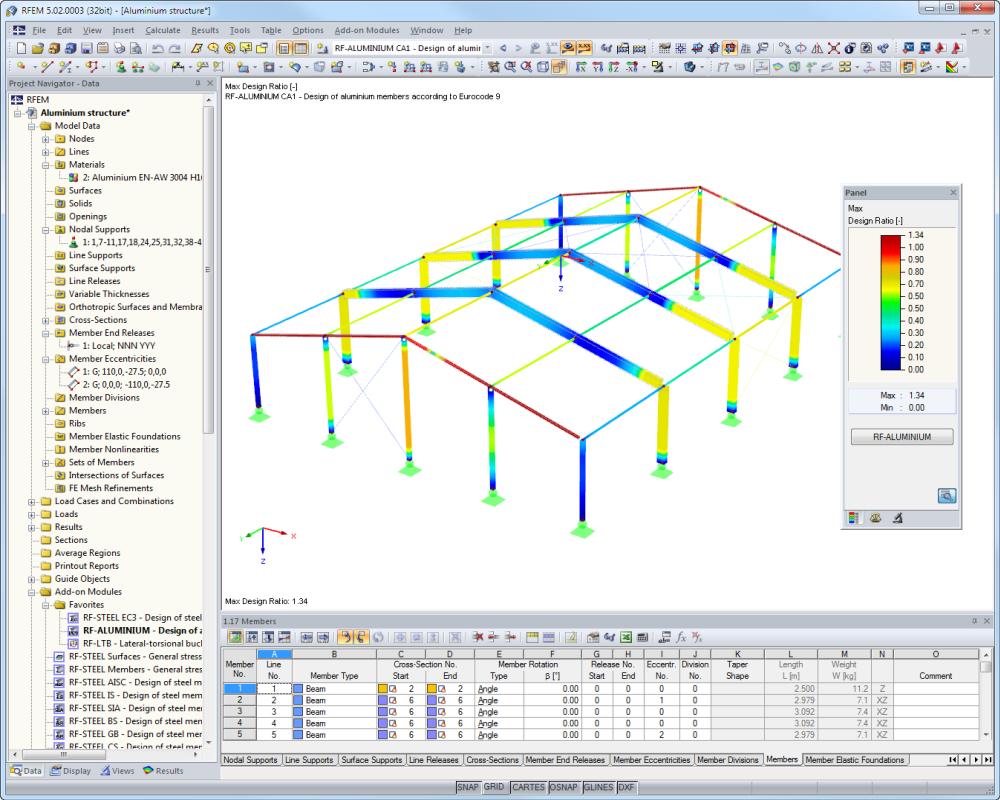 Capannone in alluminio in RFEM