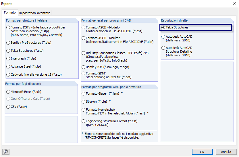 Direkter Export aus RFEM