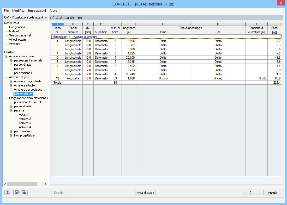 Finestra 3.4 Schema acciaio