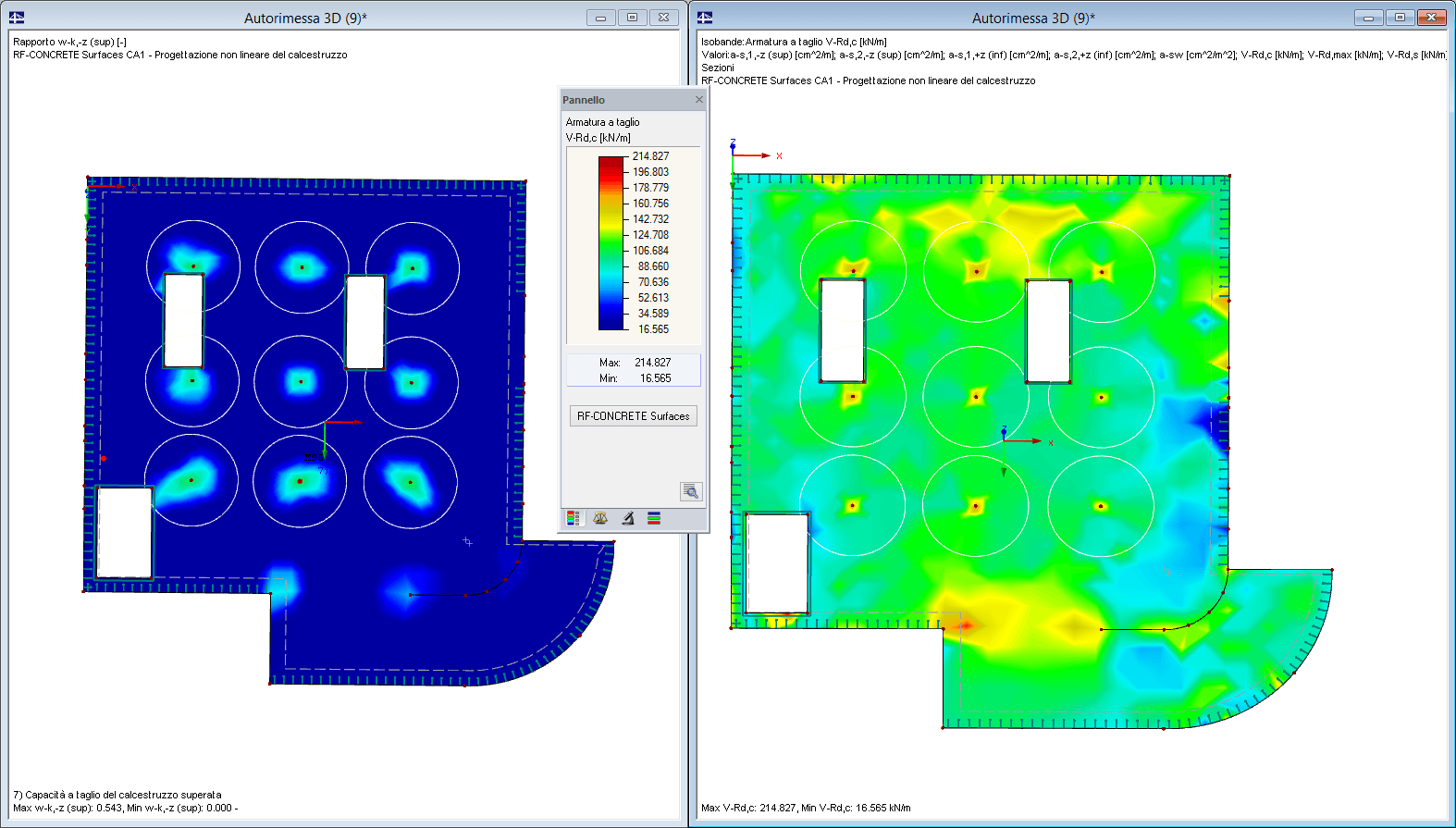 Grafische Ergebnisdarstellung der Betonstahlspannungen