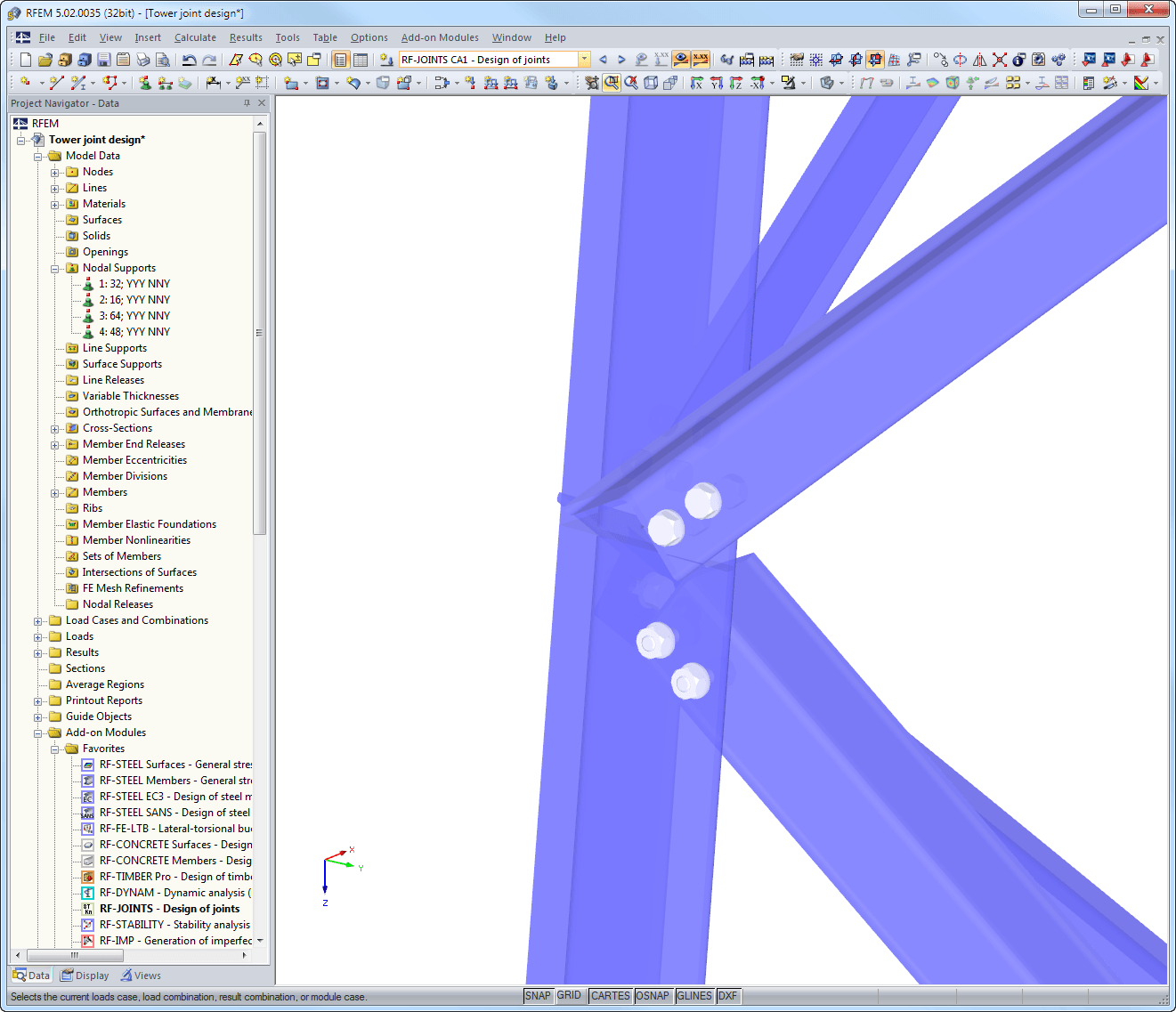 Visualisierung des Anschlusses in RFEM