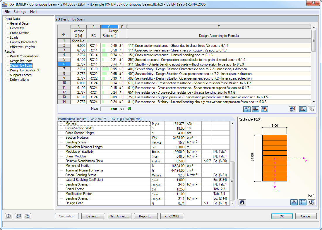 Finestra 2.3 Progettazione per span