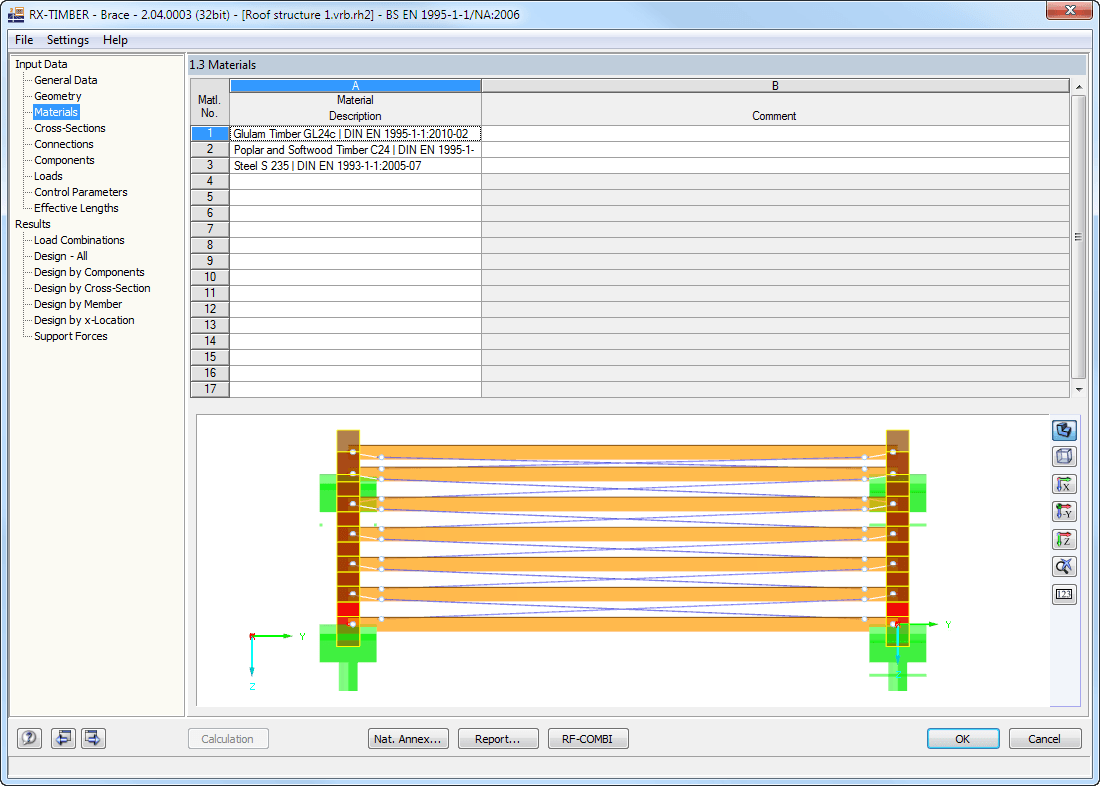 Finestra 1.3 Materiali