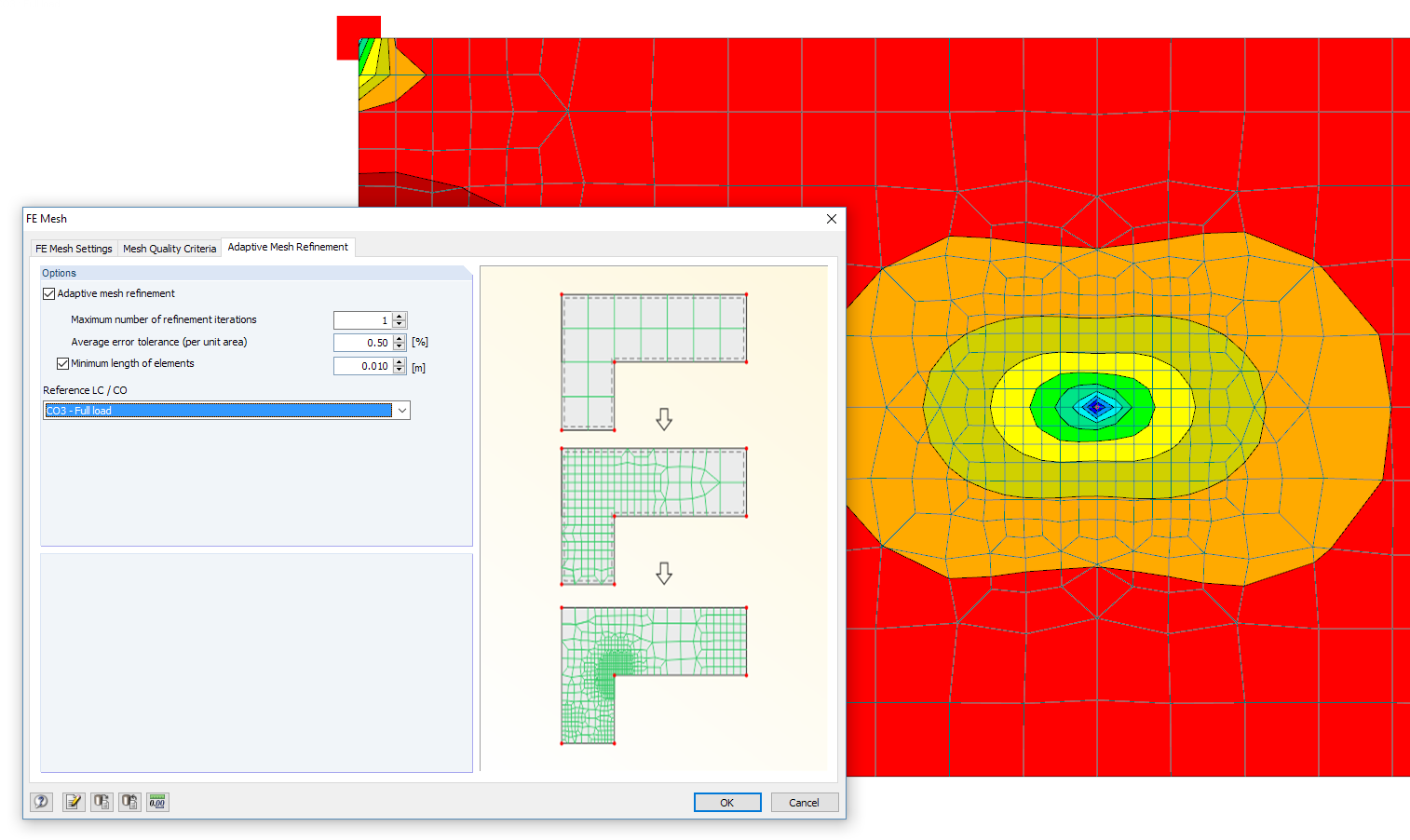 Adaptive Netzverdichtung in RFEM