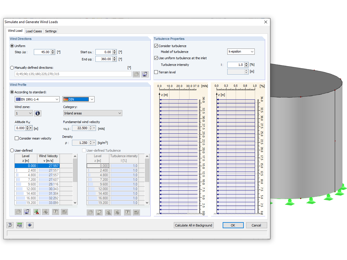 Dati generali per la generazione di casi di carico in RFEM/RSTAB