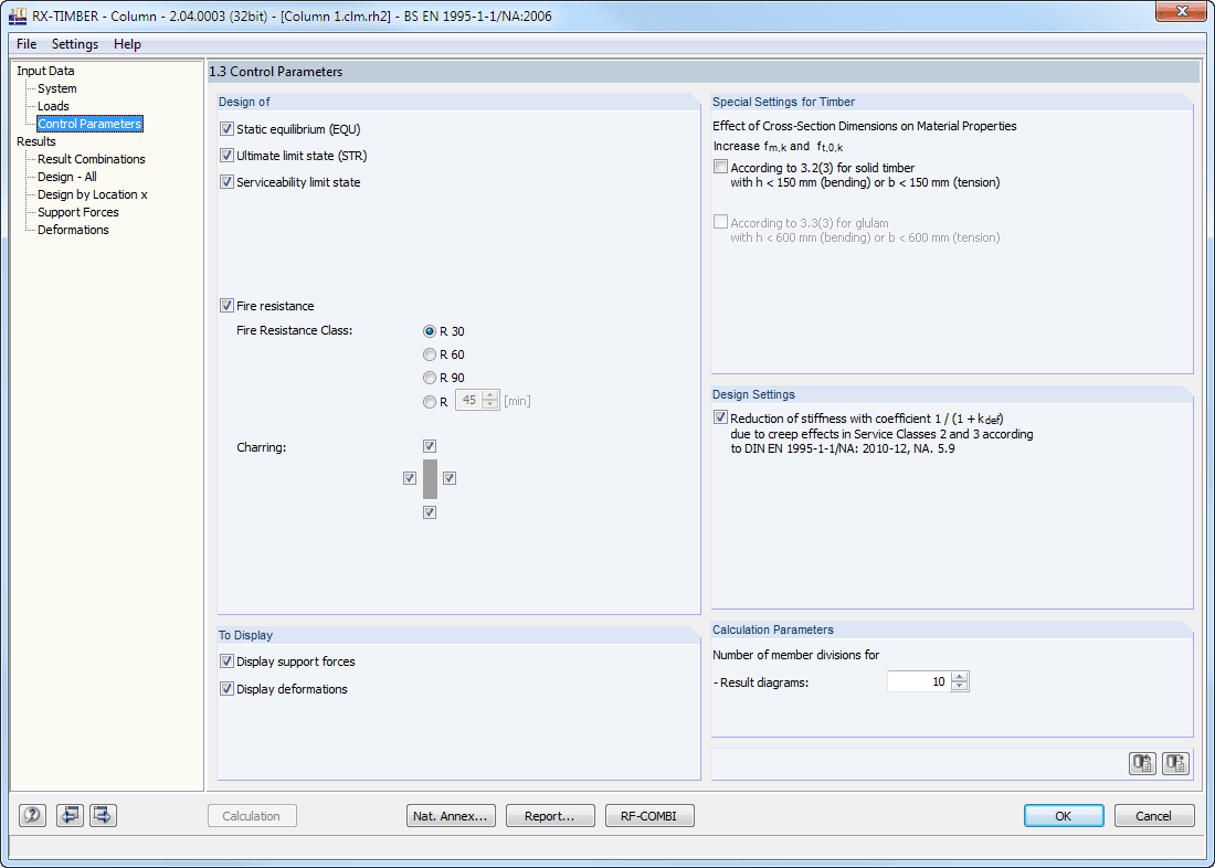 Maske 1.3 Steuerungsparameter