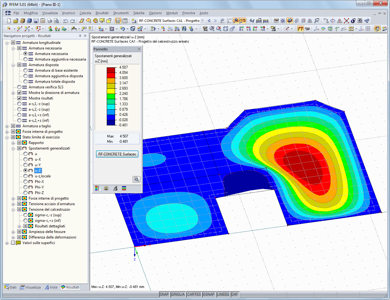 Visualizzazione delle deformazioni in RFEM