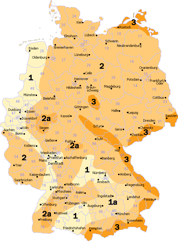 Zone del carico da neve della Germania