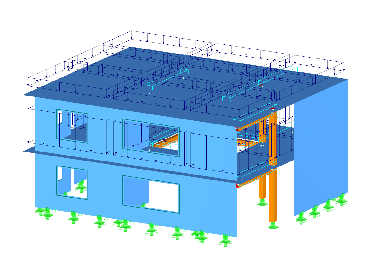 Modello di RFEM di edificio residenziale in legno