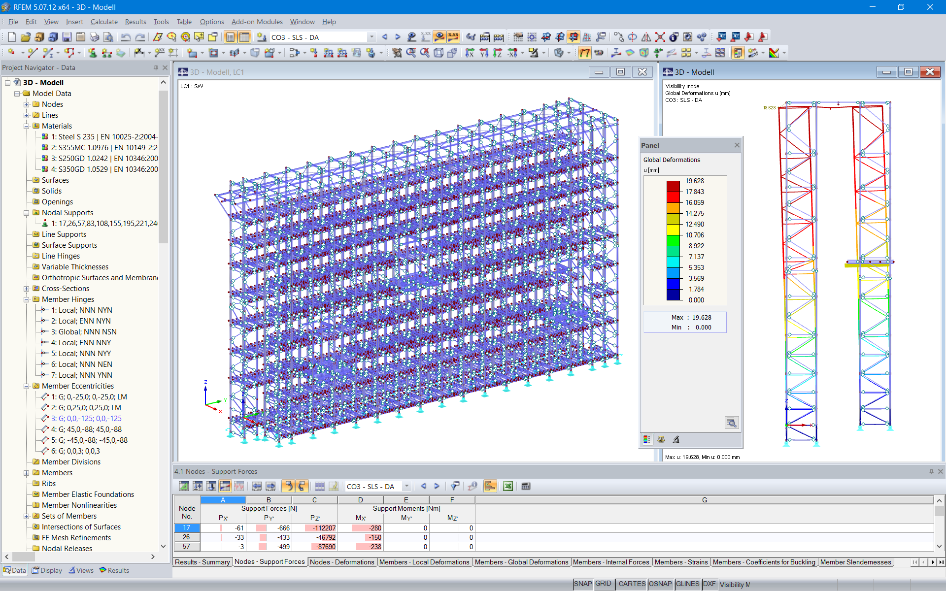 3D-Modell eines Regalsystems in RFEM (© NEDCON B.V.)