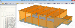 Modello 3D della palestra in RFEM (© Studio Ergodomus)