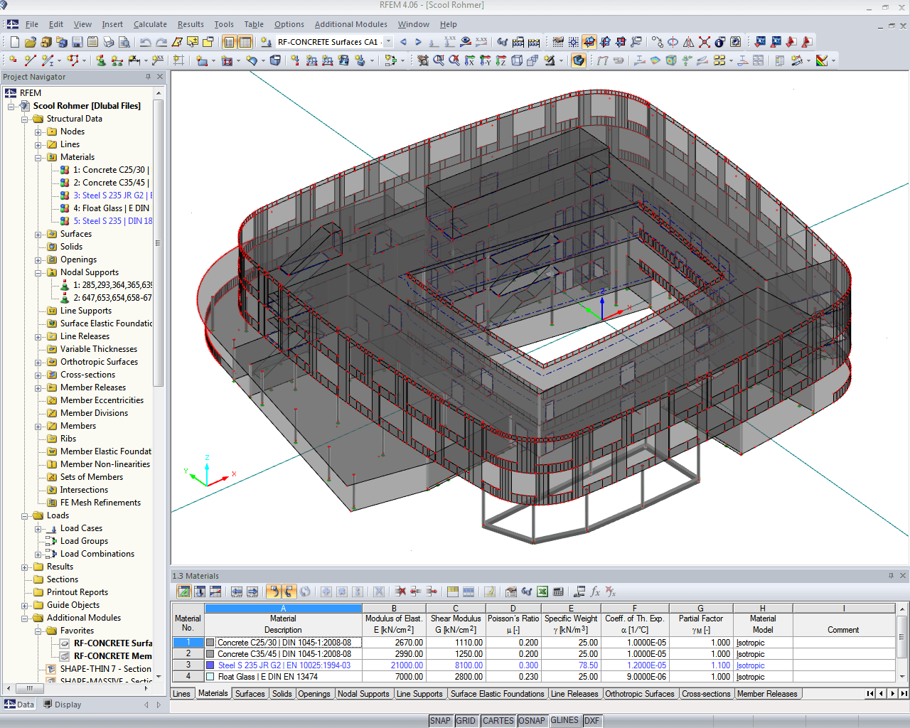 Gesamtmodell der Schule in RFEM (© Rohmer)