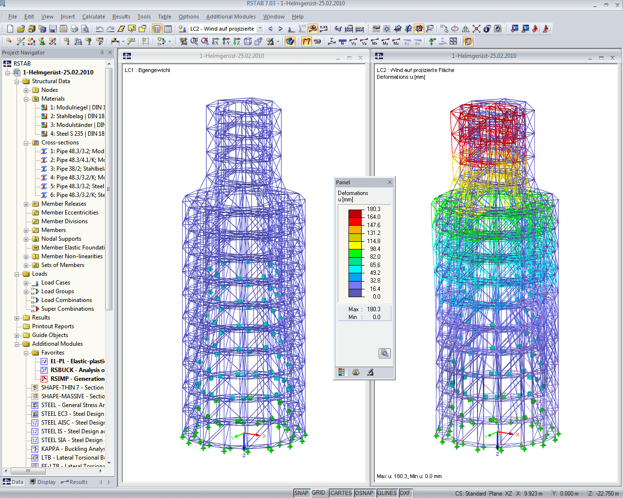 Modello di analisi in RSTAB (© Klimpel)