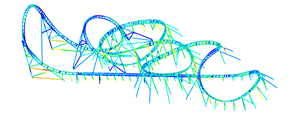 Modello RSTAB di Dragon Flight, X-Train Flying Launch Coaster a Ningbo, Cina