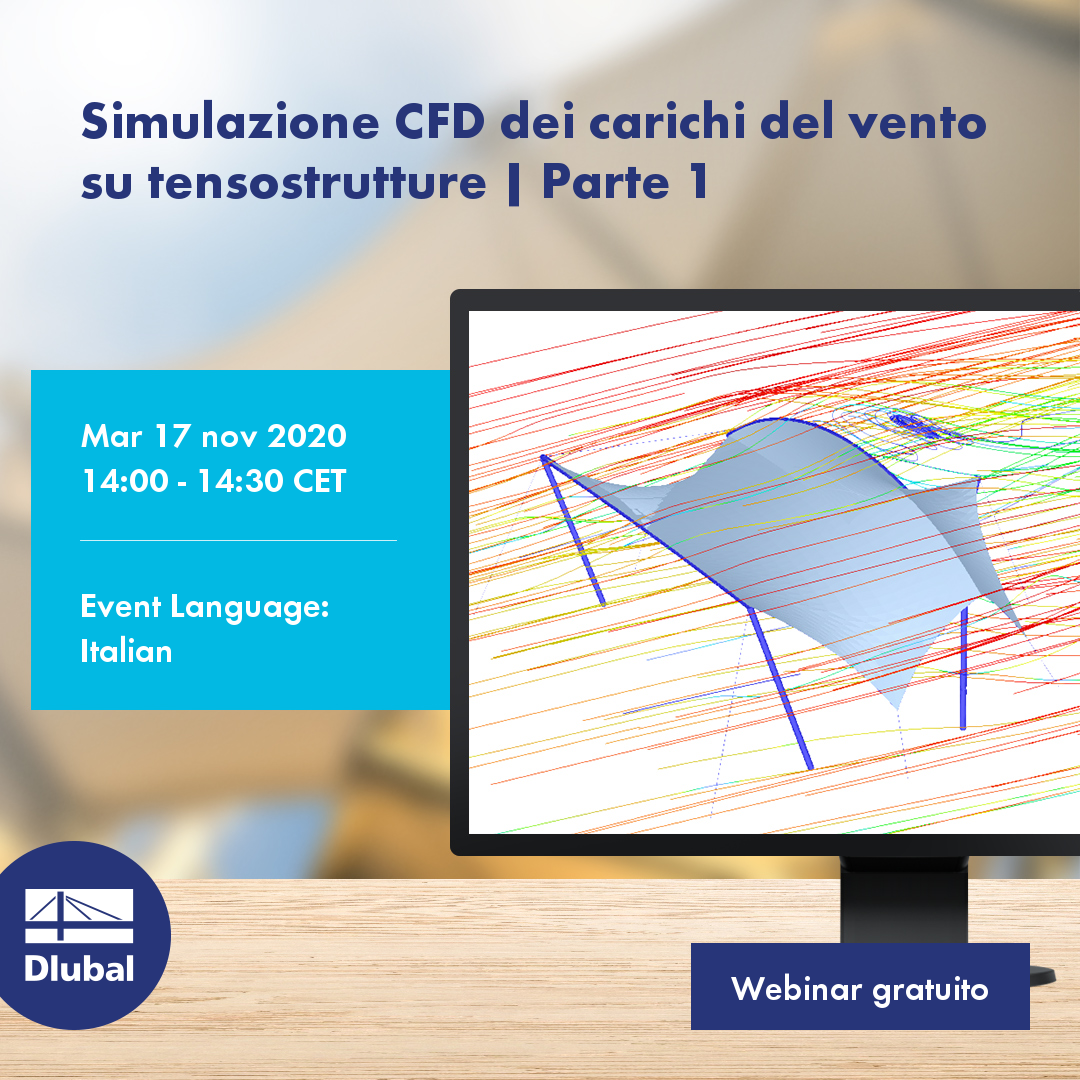 Simulazione CFD dei carichi del vento\nsu tensostrutture | Parte 1