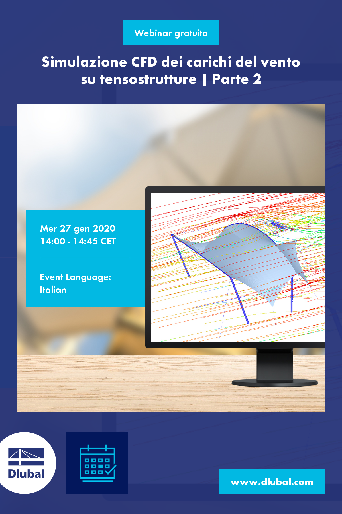Simulazione CFD dei carichi del vento\nsu tensostrutture | Parte 2