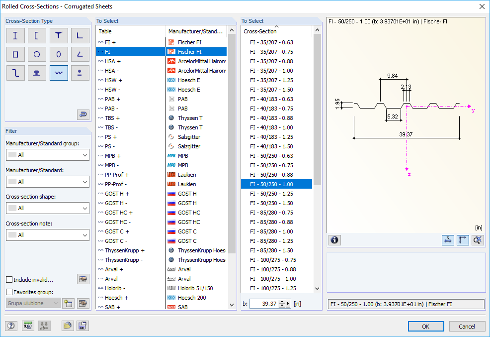 Immissione di dati in RF-/STEEL EC3