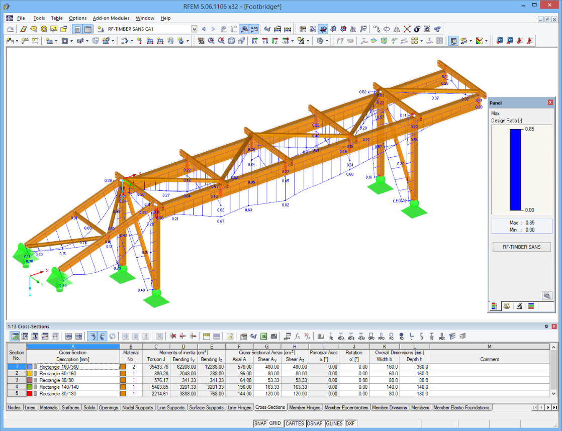 Risultati di progetto di RF-/TIMBER SANS nel rendering 3D