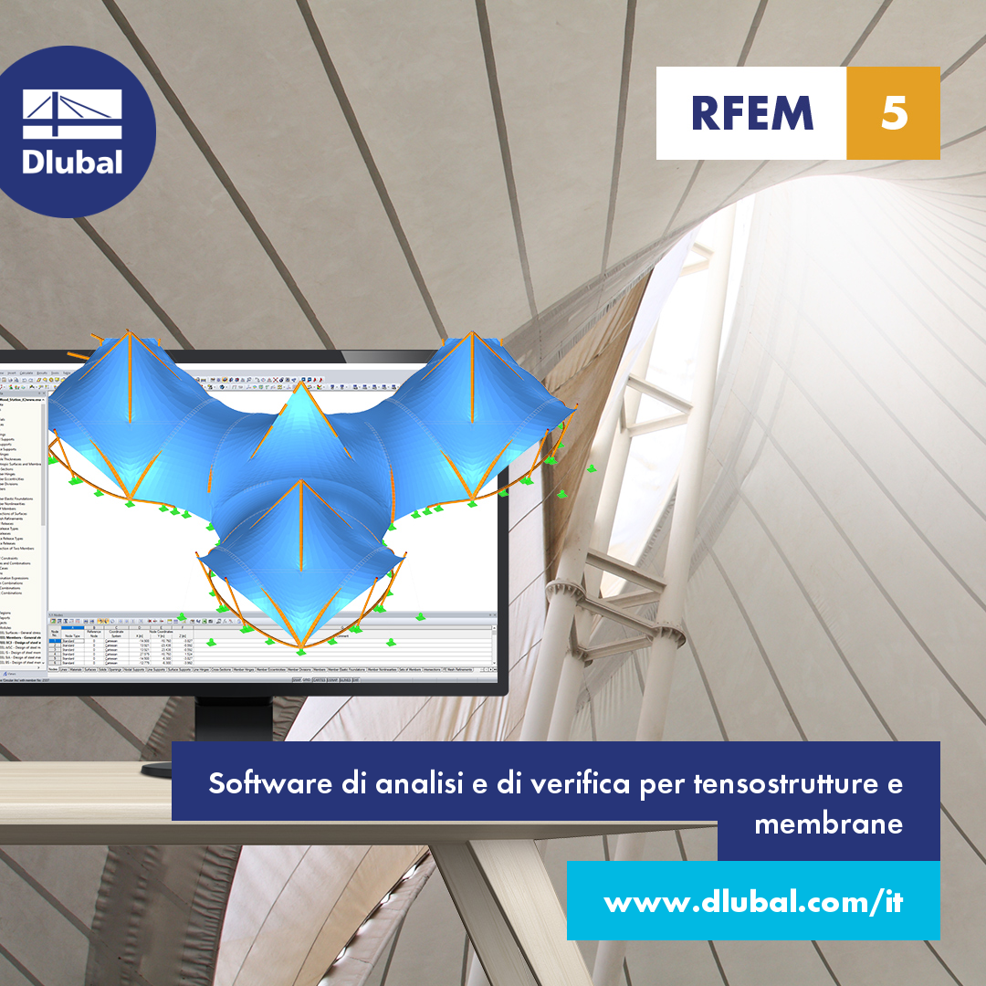 Software di analisi e progettazione per strutture a membrana e tensostrutture