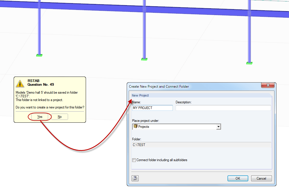 RFEM-Abfrage und Möglichkeit für Verknüpfung