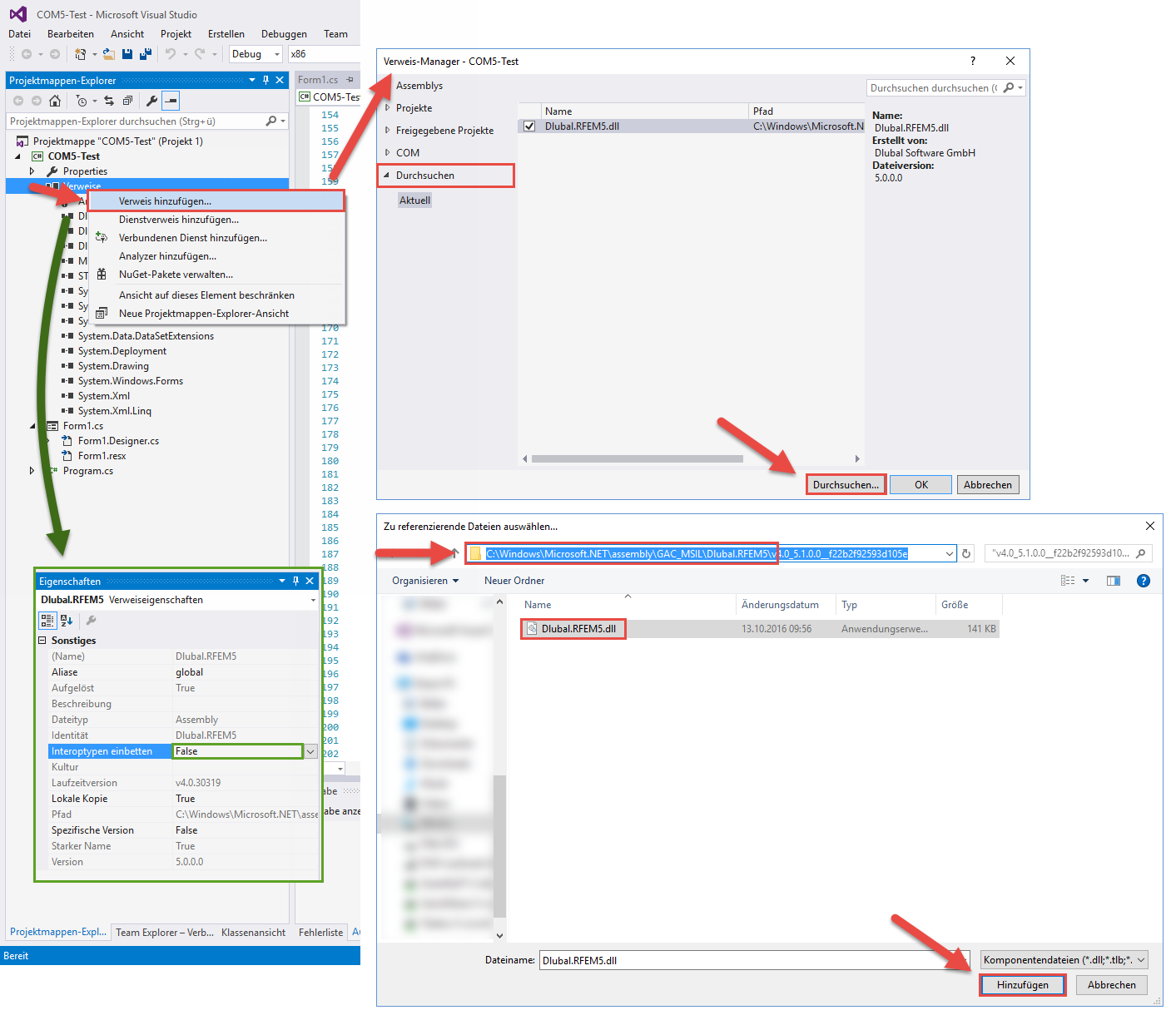 Creazione di riferimenti COM in VisualStudio