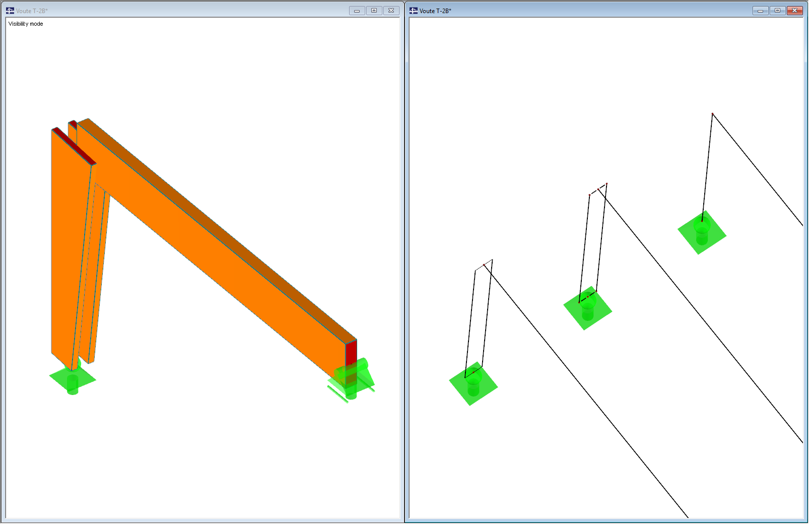 Sezione trasversale doppia rettangolare e opzioni di modellazione