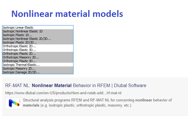 Modelli di materiali in RFEM