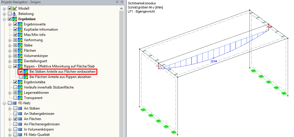 Distribuzione delle forze interne My con input delle cerniere delle linee