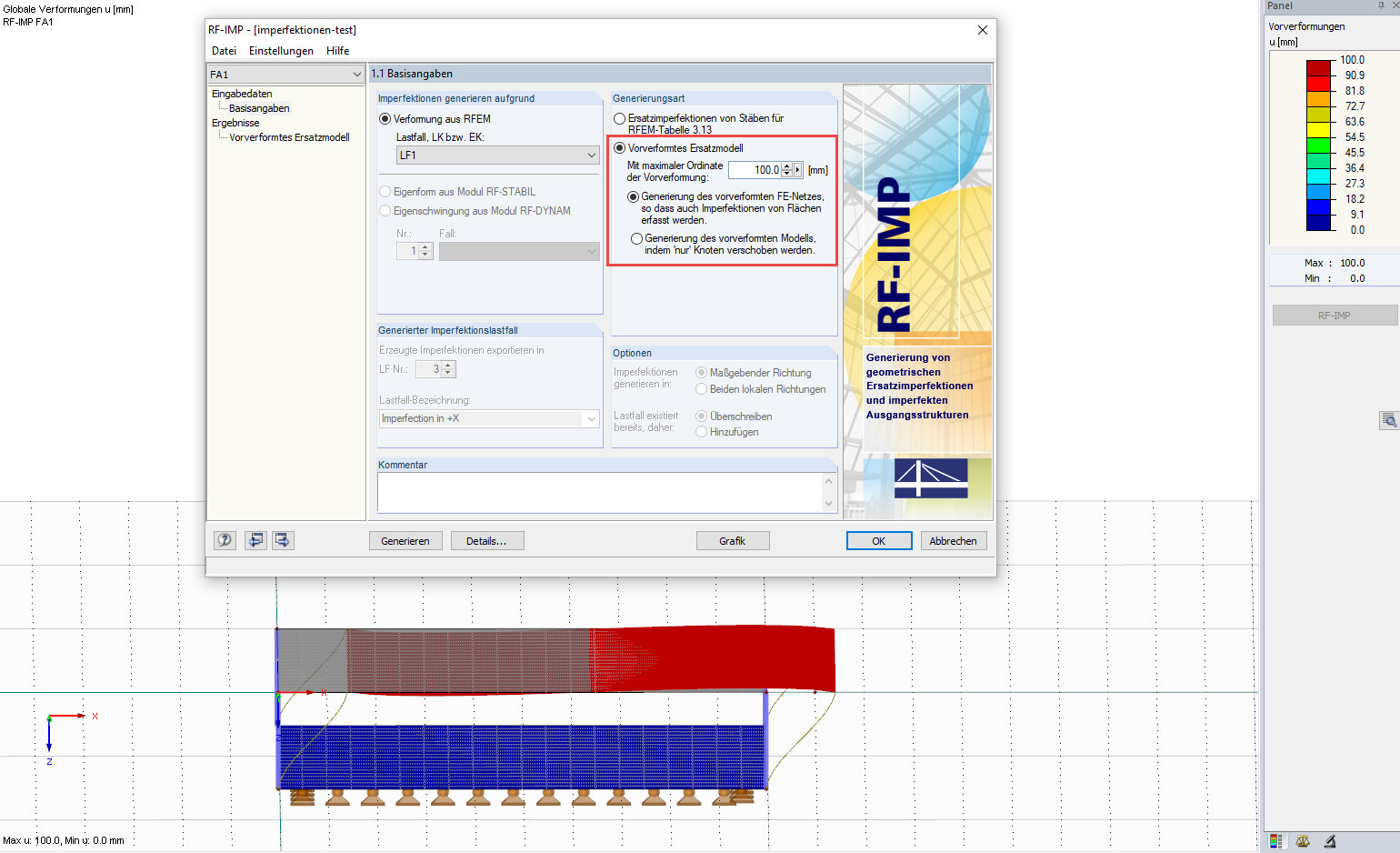 Modello iniziale pre-deformato in RF-IMP