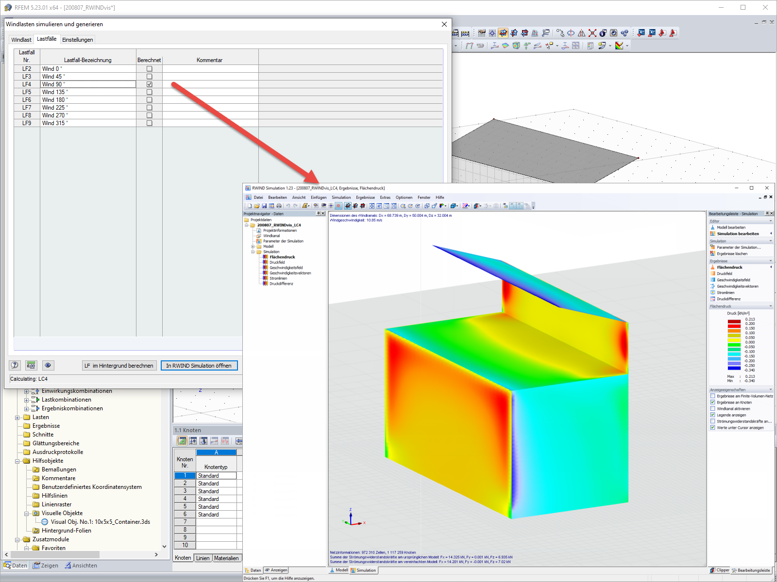 Risultati di RWIND Simulation