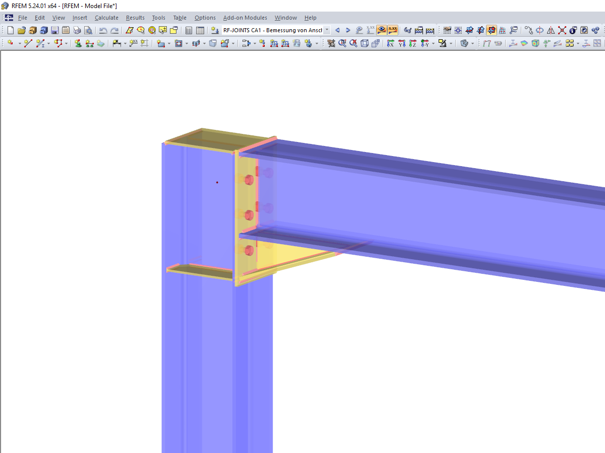 Visualizzazione del collegamento rigido da RF-/JOINTS