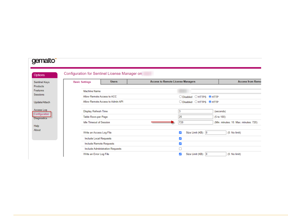 Impostazione del timeout