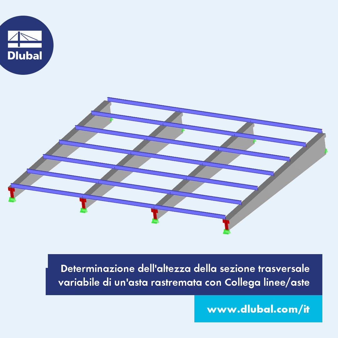 Determinazione dell'altezza della sezione trasversale variabile di un'asta rastremata utilizzando 'Collega linee o aste'