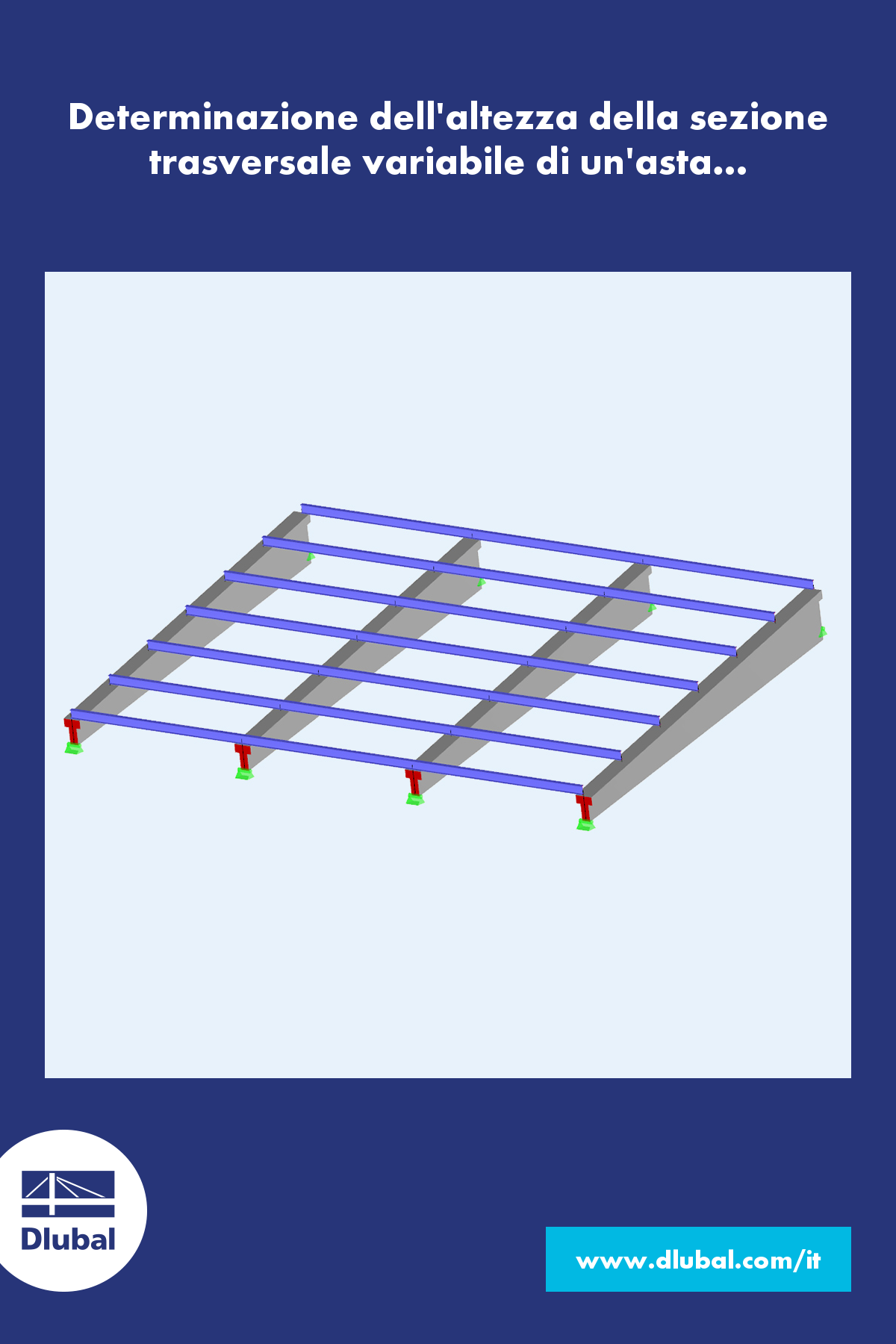 Determinazione dell'altezza della sezione trasversale variabile di un'asta rastremata utilizzando 'Collega linee o aste'