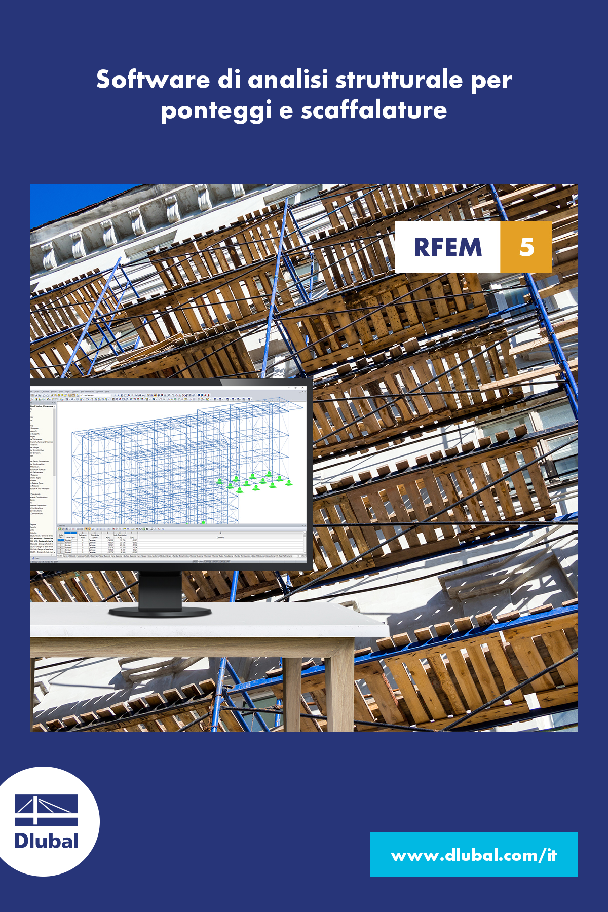 Software di analisi strutturale per ponteggi e scaffalature