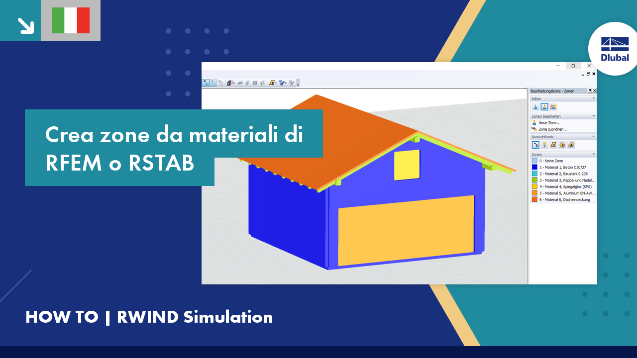 RWIND Simulation | Creazione di zone con materiali da RFEM/RSTAB