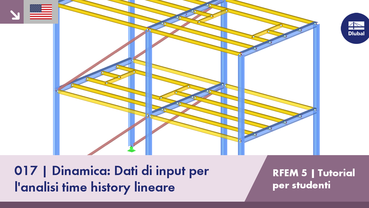 RFEM 5 Tutorial per studenti | 017 Dinamica: Analisi time history lineare | Dati di input