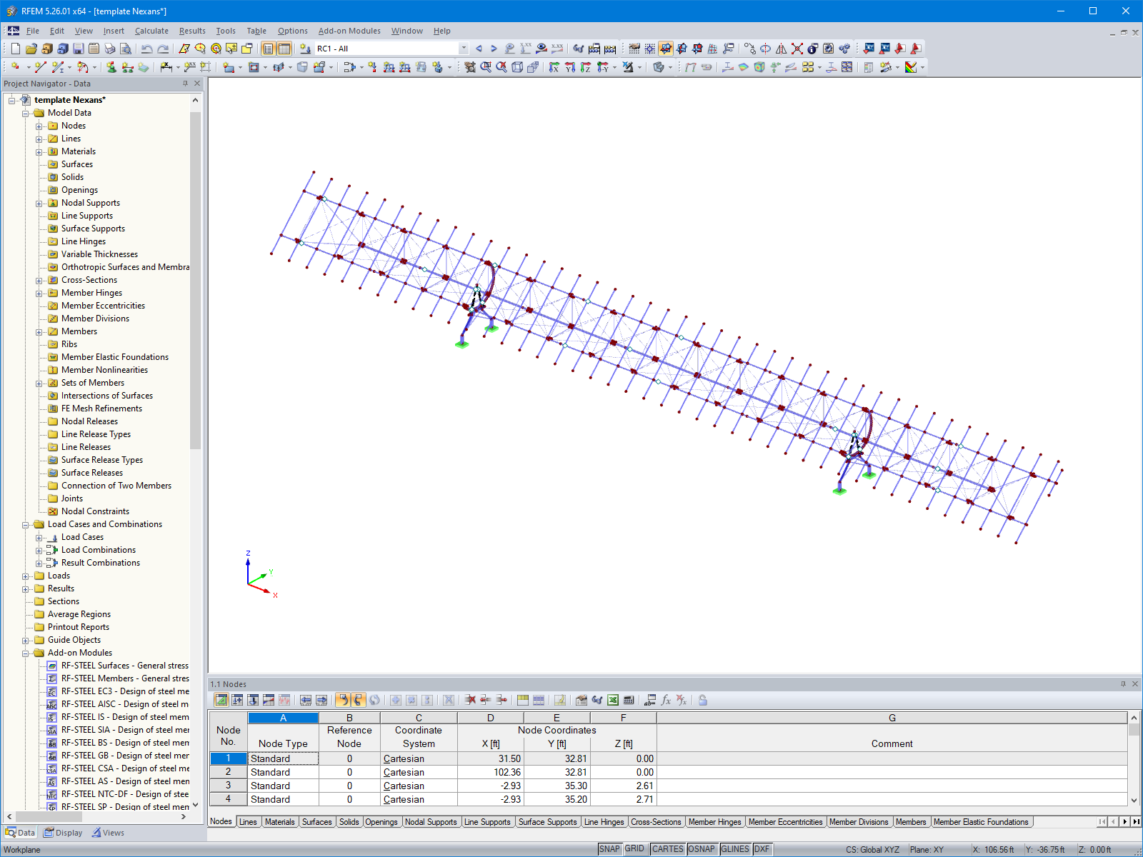 Modello dell'inseguitore solare nel software RFEM