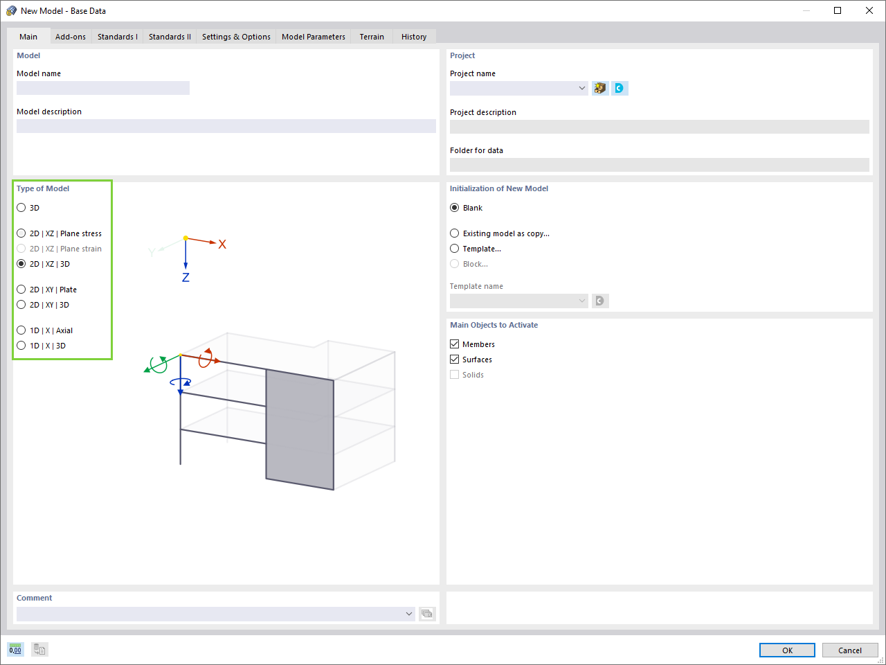 Tipi di modello in RFEM 6