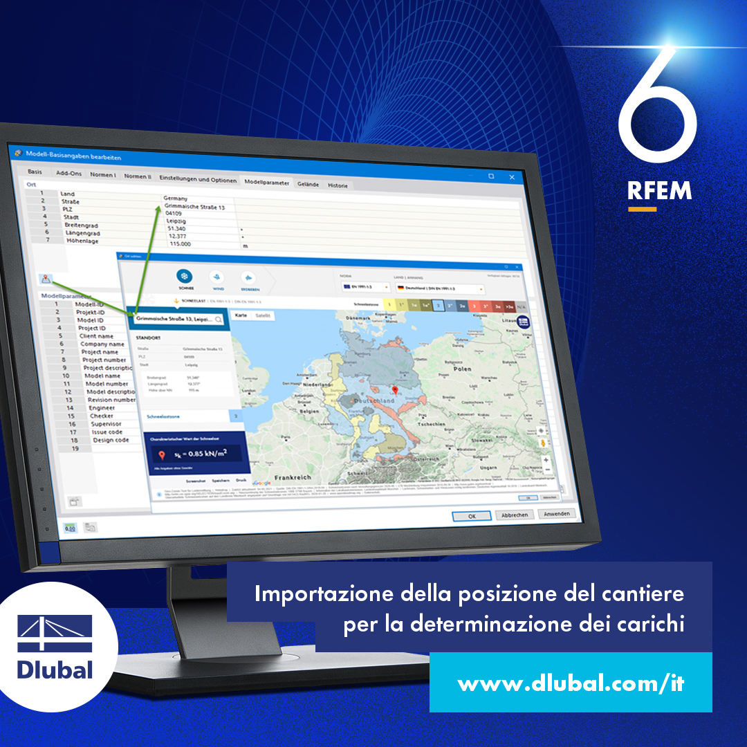Importazione della posizione del cantiere per la determinazione dei carichi