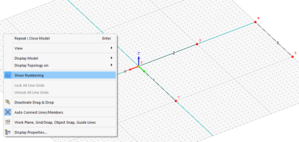 Visualizzazione della numerazione di linee e nodi