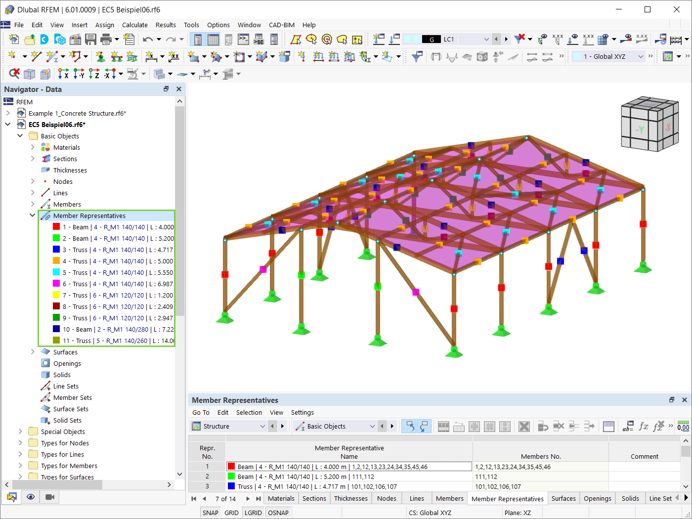 Rappresentanti delle aste in RFEM 6