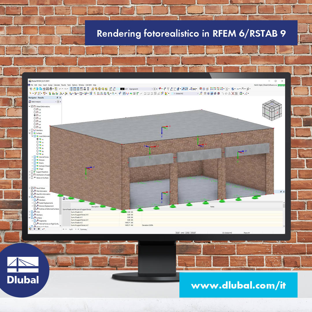 Rendering fotorealistico in RFEM 6/RSTAB 9