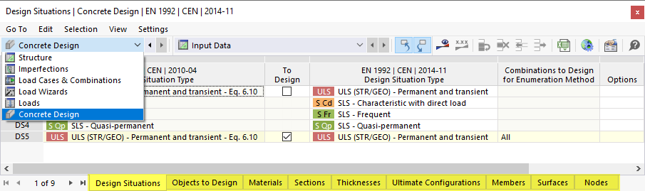 Tabelle "Verifica calcestruzzo"